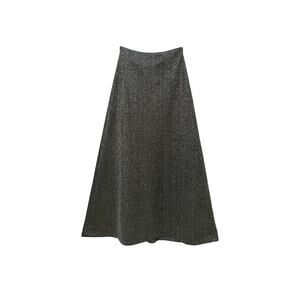 1970s Metallic Silver A-Line Maxi Skirt - Clancy Jrs California Size Junior 7